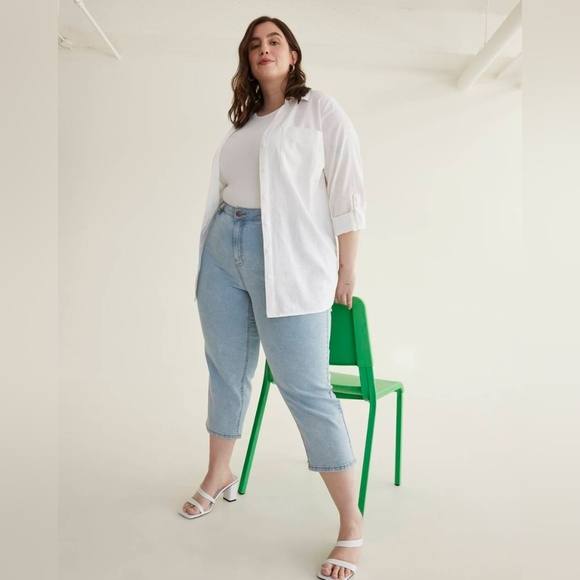 Penningtons Denim - Penningtons Curvy Fit Denim Capri Light Wash Jeans d/C Plus Size 20 Stretchy